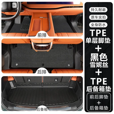 Modelə uyğun ayaqaltı — of the WEY Blue Mountain, full coverage - wey-blue-mountain-2025-model-front-two-rows-double-layertpe-floor-mat-black-snowy-mat-trunk-mat