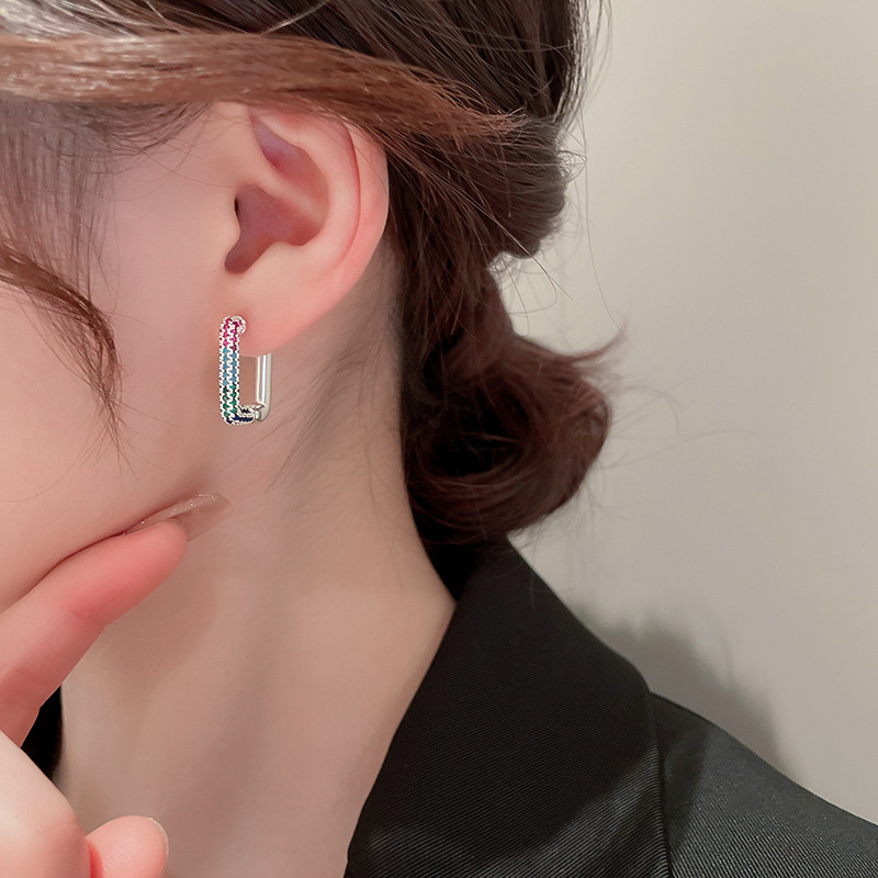 Simple Style Heart Shape Copper Plating Zircon Earrings 1 Pair