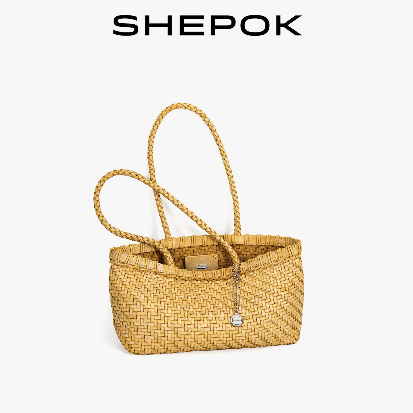 2026 New Style Top-Grain Vegetable-Tanned Faux Leather Woven Embossed Bag Versatile Shoulder Bag Vacation Style Underarm Tote Bag for Women