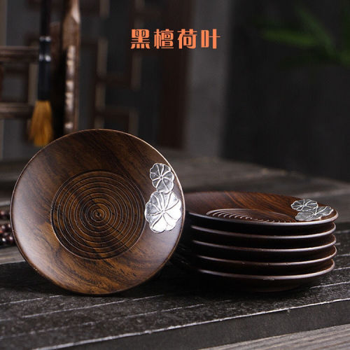 Ebony solid wood coasters, tea mats, creative wooden coasters, insulation pads, non-slip saucers, Kung Fu tea accessories wholesale
