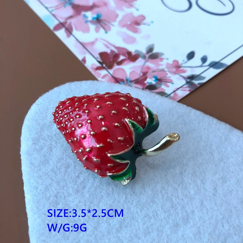 Creative Nouvelle Couleur Correspondant Goutte Glaçure Arc Broche Fraise Raisin Grappe Strass Broche Pivoine Fleur Corsage Bijoux display picture 9