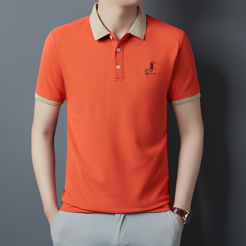 \ Polo camiseta de manga corta para hombre verano nuevo estilo bordado de solapa camiseta casual de negocios para hombre