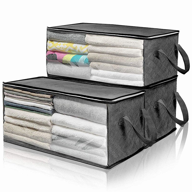 Non-woven storage box quilt foldable sto...