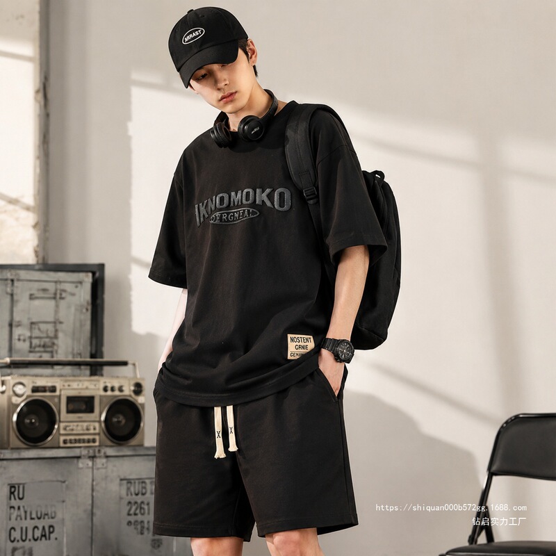 2026 New Summer Short-Sleeve T-Shirt Men's Sports Set Large Size Men's Short-Sleeve Shorts Set Trendy Brand Zuanqi 2026 New Summer Short-Sleeve T-Shirt Men's Sports Set Large Size Men's Short-Sleeve Shorts Set Trendy Brand Zuanqi
