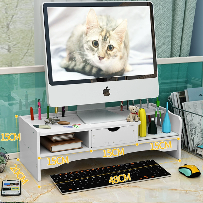 Desktop Multi-Layer Storage Rack, Compact Elevated Cosmetic & Stationery Organizer, 30×16×40 cm
