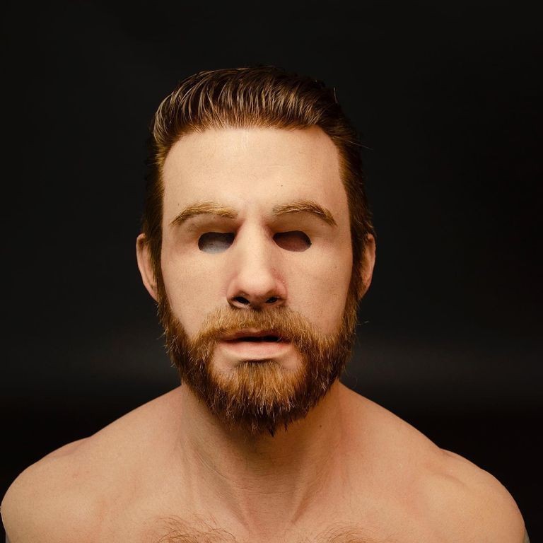 Yan Xuan drama americano de la muerte, el maestro de veneno, la máscara blanca, el anciano calvo, la cabeza de látex, Halloween, Cosplay, extraño camino