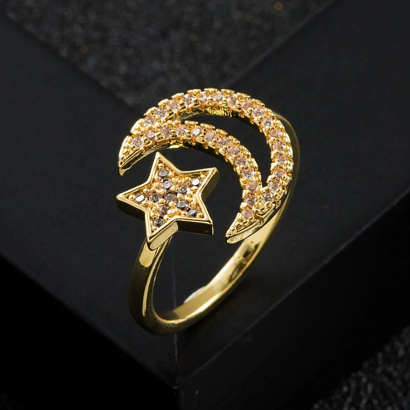 Fashionable copper zirconium, one size small design ring with stone hip-hop style, European style, micro incrustation, simple and elegant design