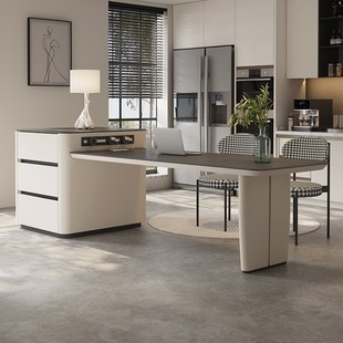 Island Table Table Integrated Cream Wind Retractable Multifunctional Rock Board Mid-island Table Very Simple Home Advanced Guide Table
