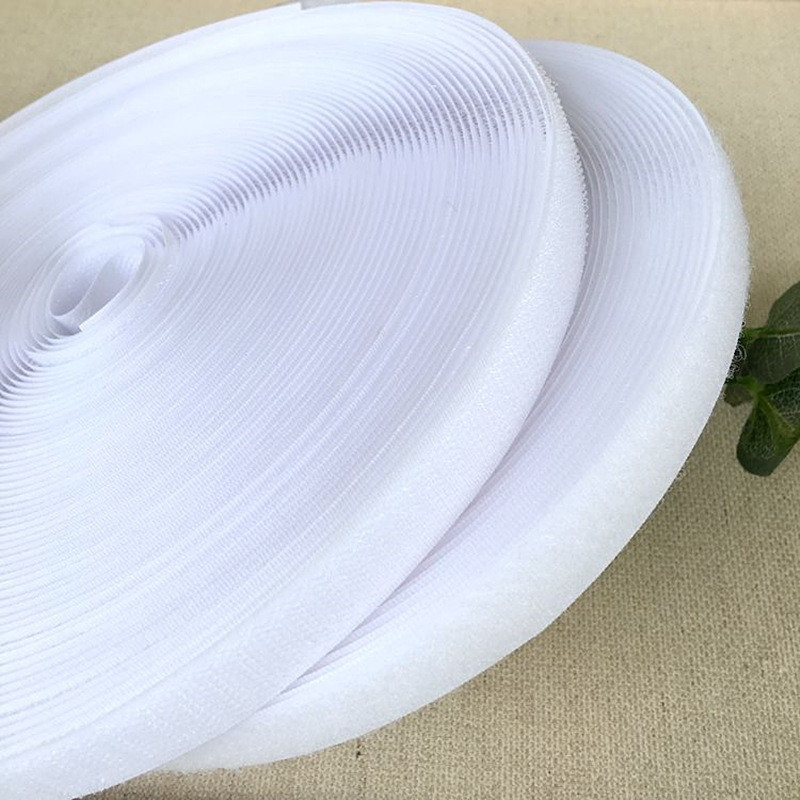 25米魔术贴子母扣尼龙涤纶混纺粘扣带勾面毛面搭扣黑色白色缝纫款