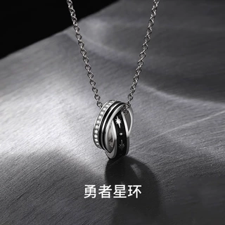 纯银项链男士轻奢小众设计感吊坠男生潮嘻哈日系百搭挂配饰送男友