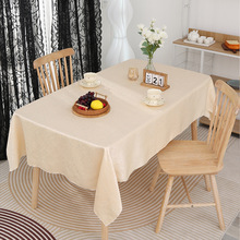 高级感纯色桌布ins风家用布艺简约棉麻风格长方形茶几餐桌桌布