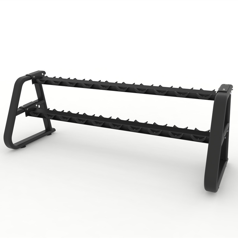 Gimnasio comercial barraca profesional doble capa de tres capas redonda cabeza hexagonal rack de almacenamiento multifuncional barraca rack