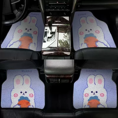 Dust Removal Floor Mats Cute Bunny, Avtomobil döşəmə paspasları