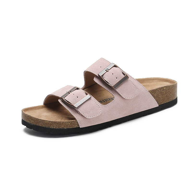 Retro beach slippers, sandals, genuine leather, large size  (43), plus size