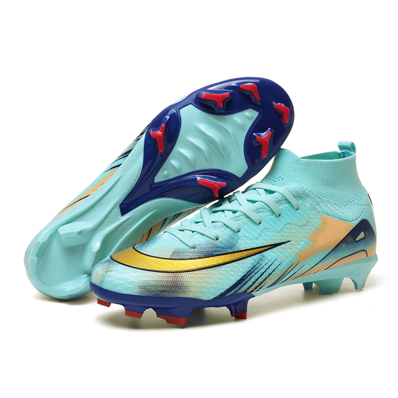 Nuevas espinas transfronterizas 16 zapatos de fútbol para niños para hombres y mujeres deportes al aire libre para estudiantes zapatos de entrenamiento de competencia de clavos largos