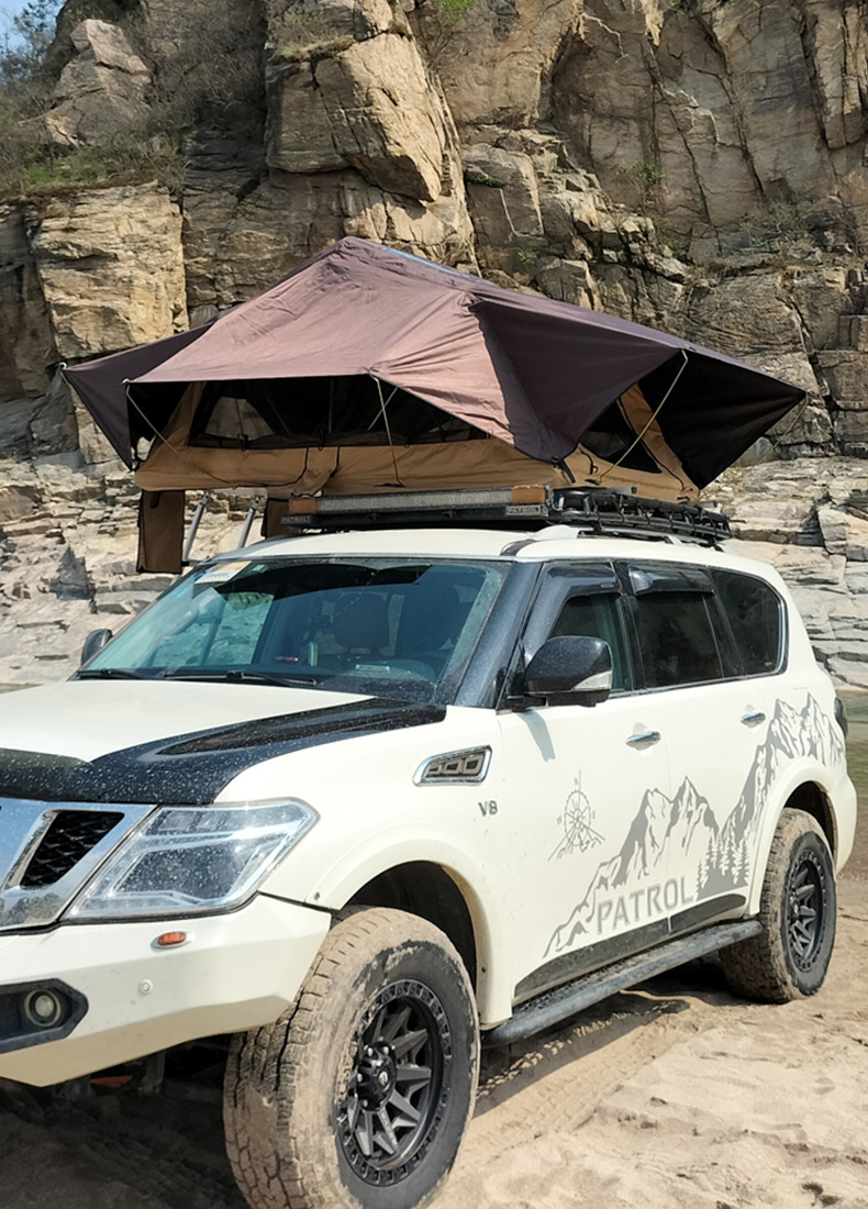 Factory in stock outdoor car roof tent full-automatic self-driving camping car tail hard shell roof tent