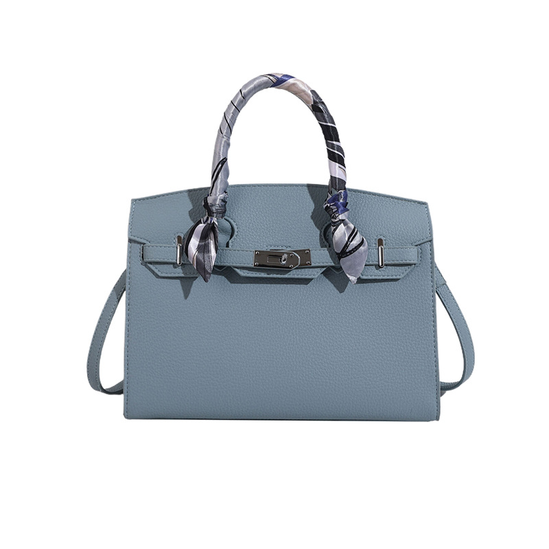 Bolso transfronterizo 2024 nueva tendencia de gran capacidad popular bolso platino patrón de lichi temperamento mensajero bolso femenino