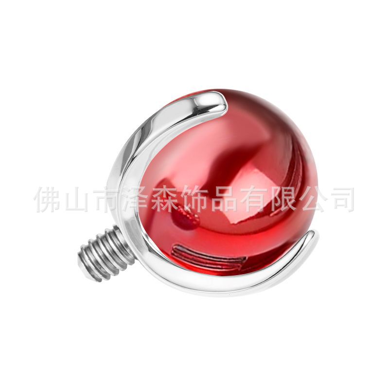 F136 Titanium Alloy Three-Claw Zircon Ball Labret Stud Lip Tongue Ear Nose Piercing Jewelry detail image 9