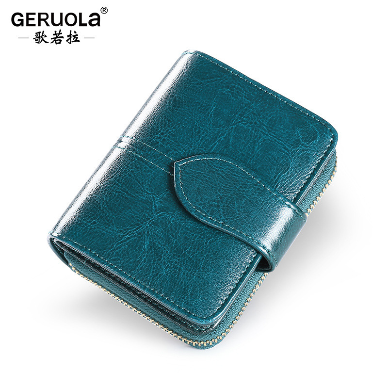 Cartera corta, bolso de cambio, bolso de tarjetas de cuero real, bolso pequeño, bolso de mujer, bolso de cuero compacto, cuero de vaca