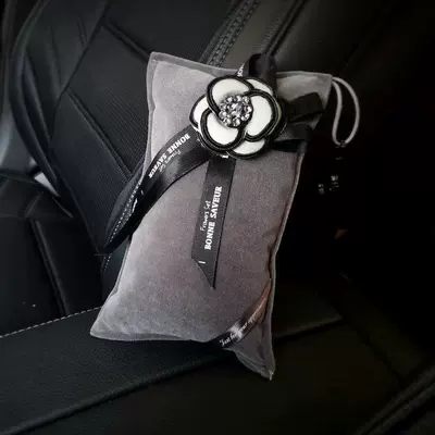 Car Bamboo Charcoal Bag for New Cars, Odor Removal, Formaldehyde Removal, Fragrance Sachet, Car Interior Decoration, Dual-Use for Home and Car, Air Purification (Aktiv kömürlü qoxu uducular) - camellia-gray