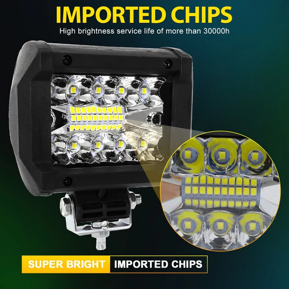 20LED reparación auxiliar externa de 4 pulgadas 120W lámpara de trabajo de conversión de vehículo todoterreno