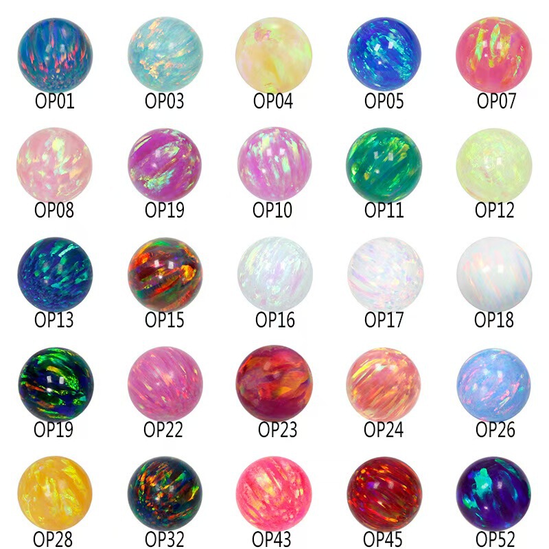 Opal Opal Loose Stone Artificial Synthetic Non-Porous Opal Ball DIY Light Beads Ready for Sale and Can Be Punched