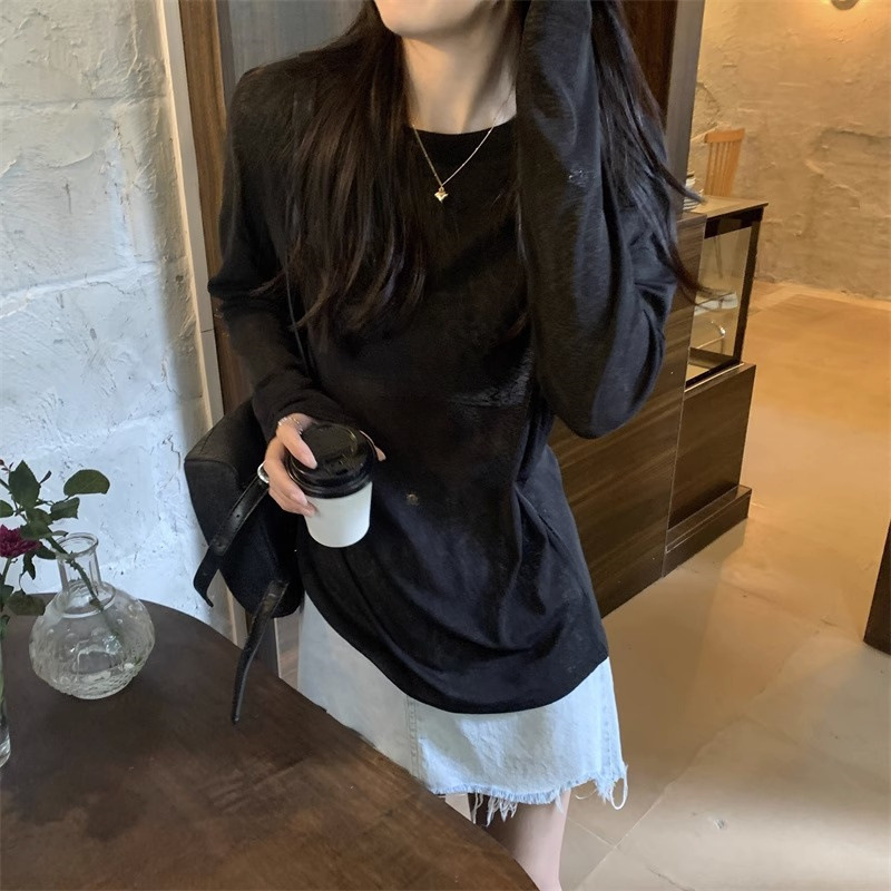薄いアイスシルク日焼け止めブラウス夏の新しい UV 通気性長袖インターネット有名人 Tシャツ女性のためのルーズアウタートップ|undefined