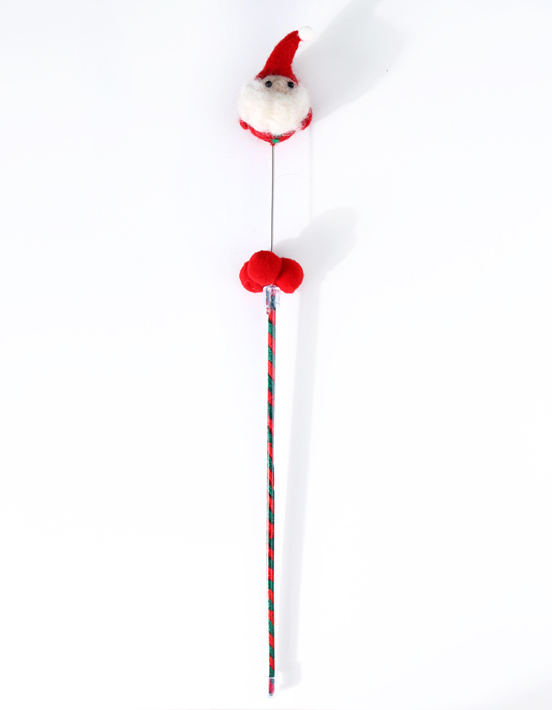 Comercio exterior Santa Claus mascota fieltro campana gato juguete interactivo alces orden lana divertido gato palo varilla self-HI