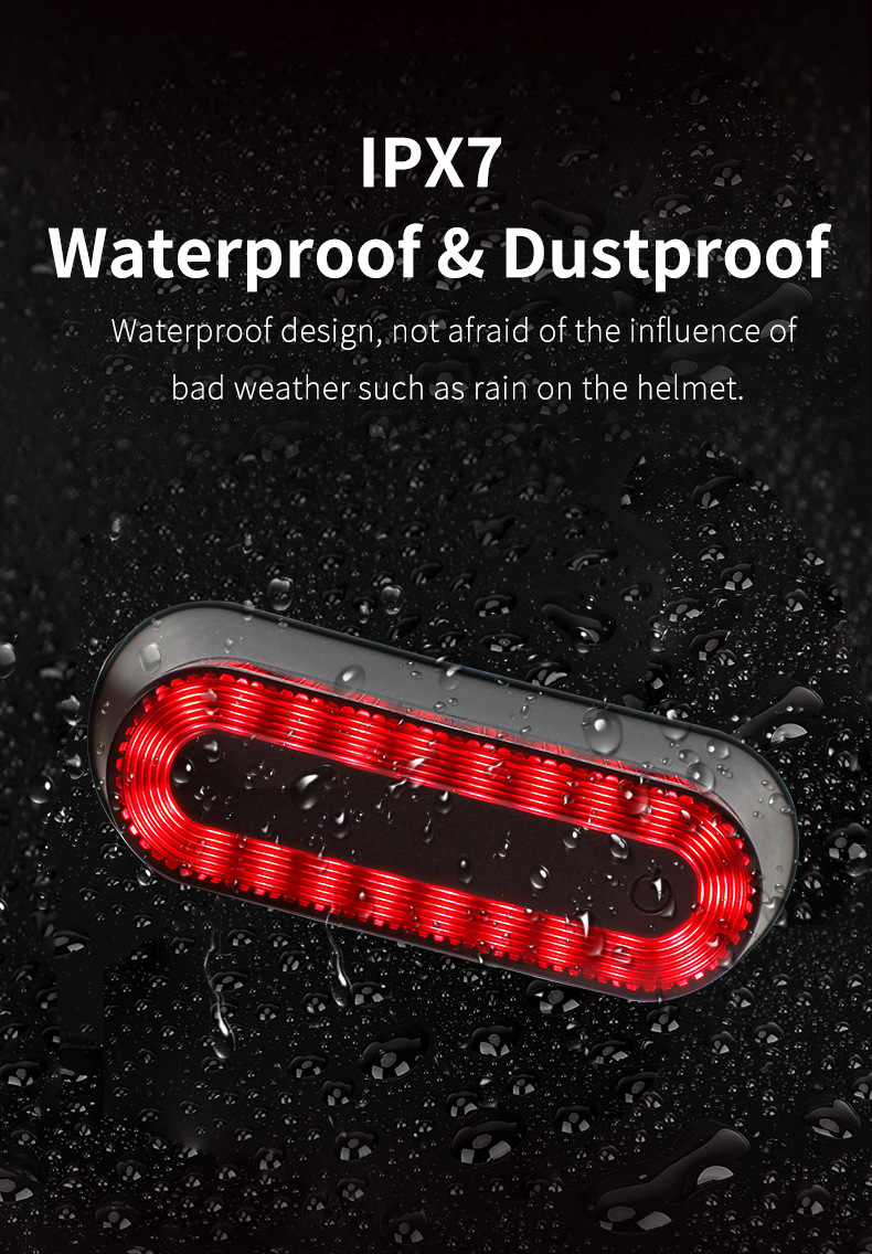 Motorcycle Helmet Warning Light Helmet Light Bicycle Night Running Tail Light Riding Flash Rechargeable Magnetic LED Light