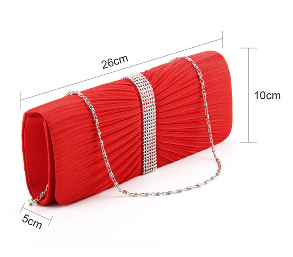 Women's Medium Satin Solid Color Fashion Rhinestone Square Magnetic Buckle Evening Bag display picture 9