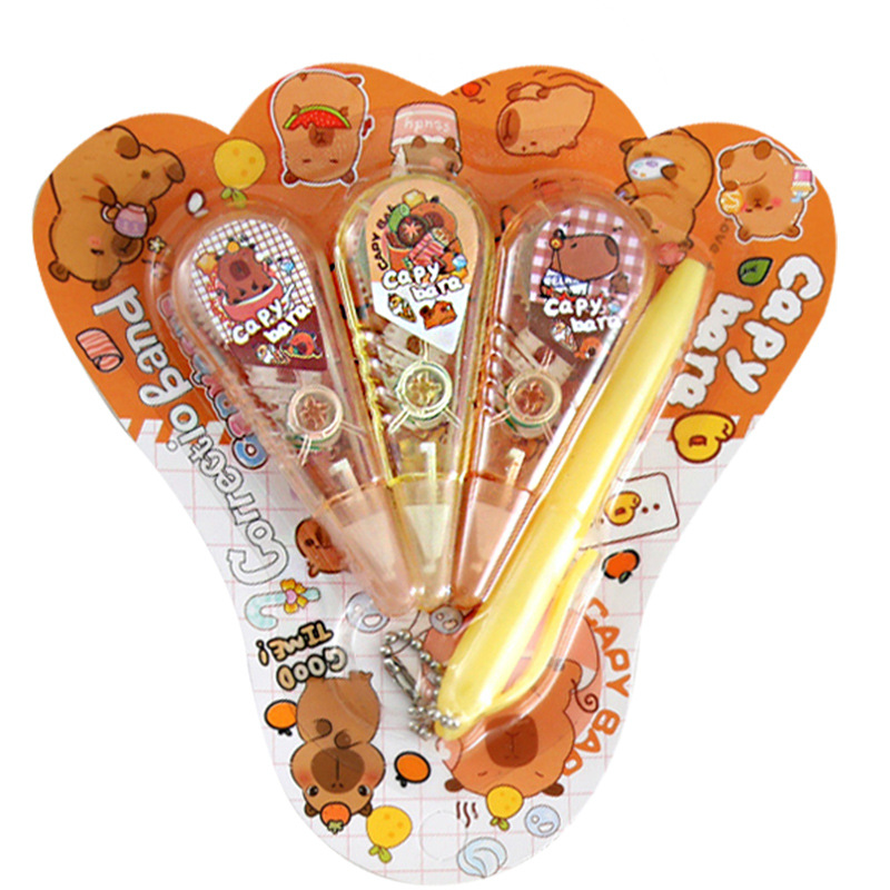 Carpi corrección con bolígrafo lindo mini corrección portátil transparente aprendizaje artículos de papelería