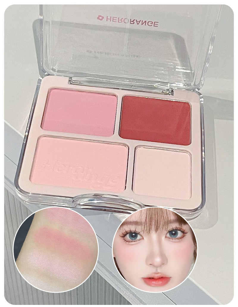 HERORANGE~ Heart-to-Heart Love Blush High Disc Natural Nude Makeup Face Brightening and Swelling Color Contouring All-in-one Disc undefined