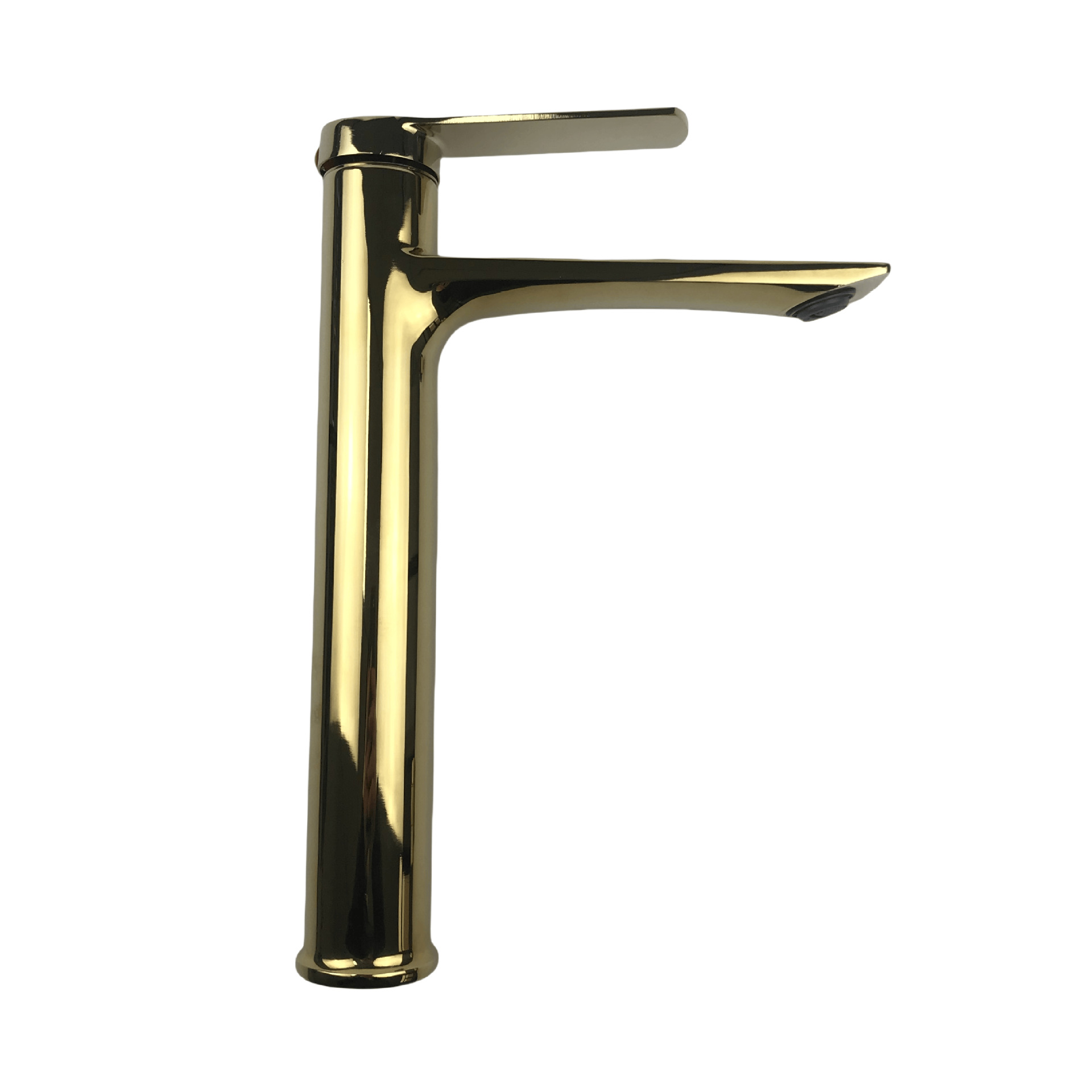 钛金高款内置单孔冷热面盆水龙头金色加高混水 台下盆面盆水龙头