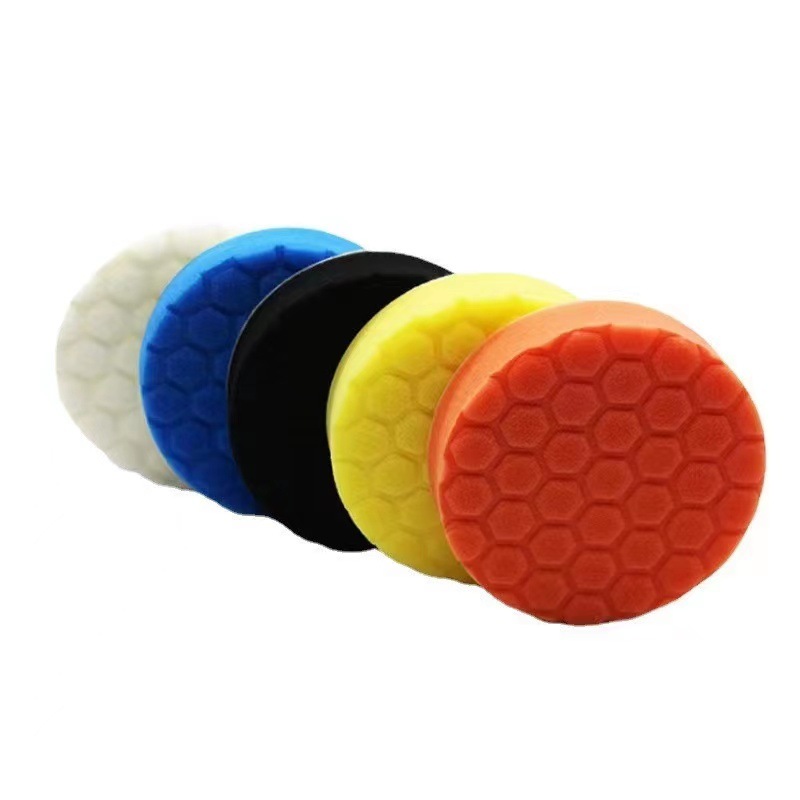 厂家供应3/4/5/6/7寸压痕海绵轮龟纹六角海绵盘打蜡抛光轮5件套