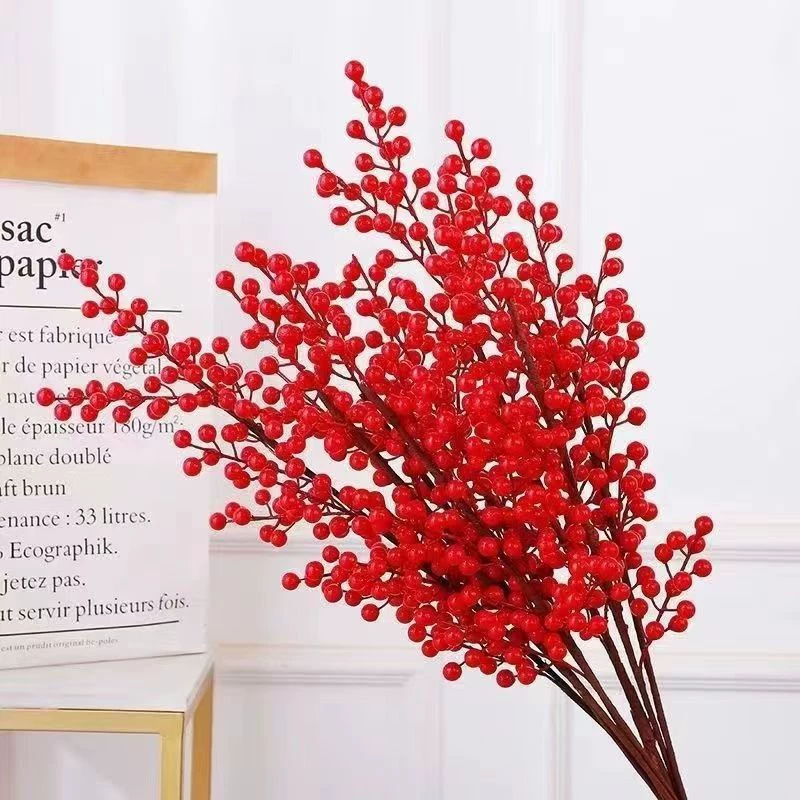 Симулятор падуба красные ягоды западные рождественские фрукты пузырь красных фруктов зимний праздничный реквизит