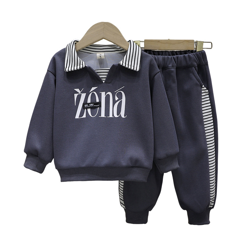 6381 Traje deportivo de primavera y otoño para niños 2025 nueva ropa de otoño para niños suéter casual de manga larga bebé otoño moda