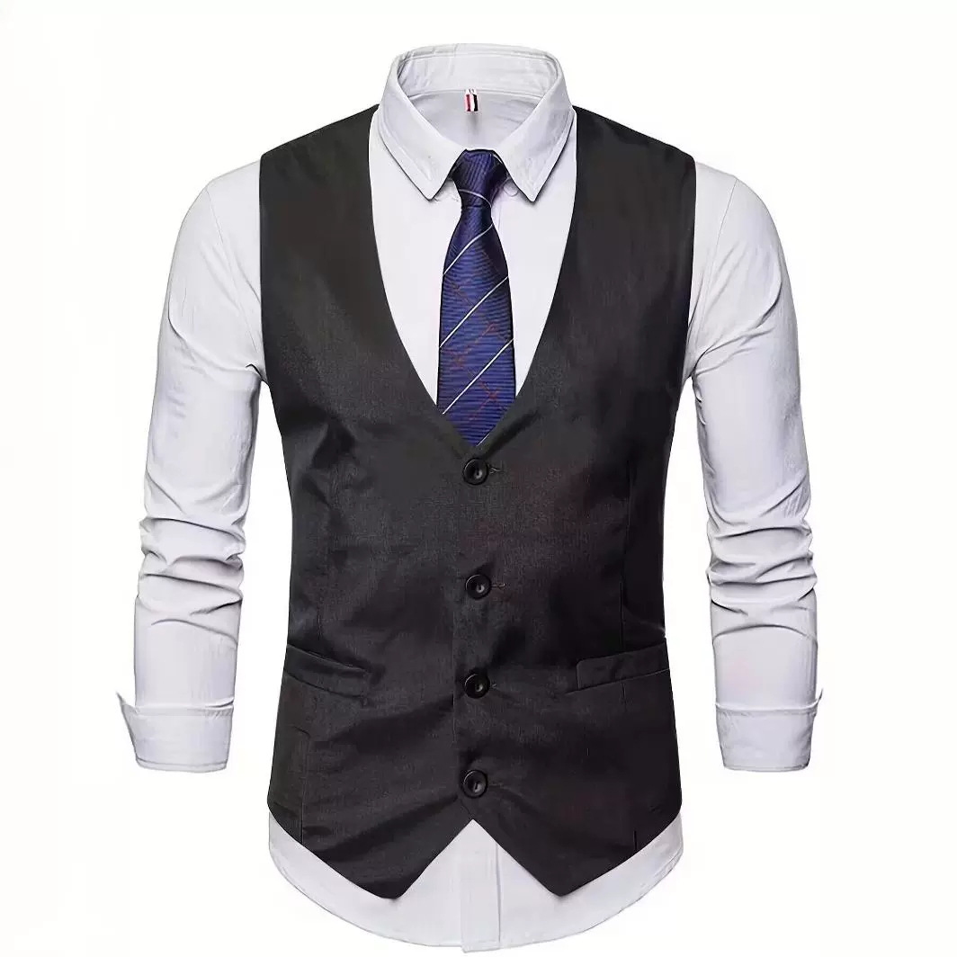 2024 comercio exterior nuevo hombre grande trajes chaleco de tamaño europeo hombre color sólido casual negocio chaleco de botón único
