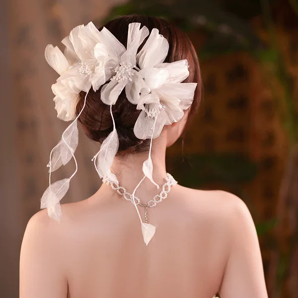Super Fairy Handmade Floral Bridal Headpiece 2024 New Style Flower Headpiece Wedding Styling Photo Shoot Updo Accessories Headpiece