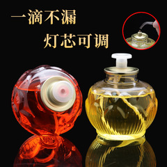 Crystal oil lamp with 24-hour smokeless burning for offering, heat-insulated lotus shell liquid ghee candle, manufacturer candle light