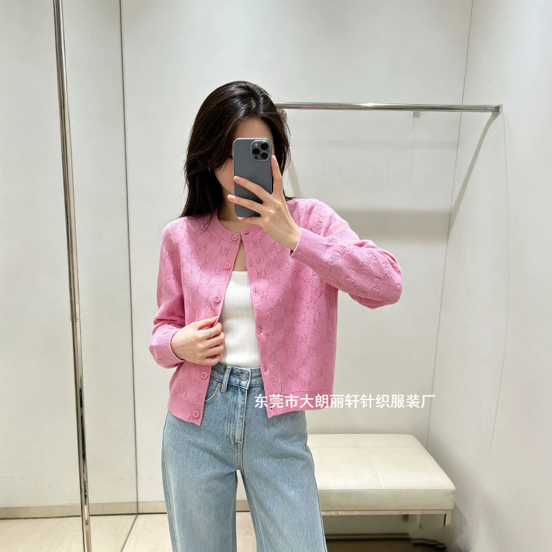 High-end Nanyou knitted cardigan with G logo jacquard, classic light luxury Nanyou jacket, long-sleeved short cardigan High-end Nanyou knitted cardigan with G logo jacquard, classic light luxury Nanyou jacket, long-sleeved short cardigan