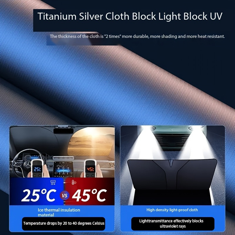 Cross-border foreign trade thickened titanium silver sunshade front windshield front and rear windshield window heat insulation sunshade curtain summer sun shield