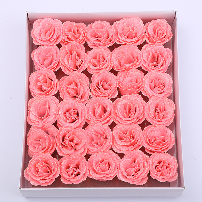 Venta directa de fábrica Crystal Rose Gold Pink Flower Head Blue Enchantress Ramo de San Valentín Material de bricolaje Rosa brillante