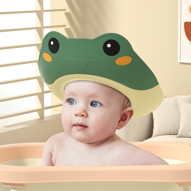 Baby Shampoo Cap, Adjustable Children's Shampoo Cap, Silicone Shampoo Cap with Ear Protection, Cartoon Bath Cap for Girls