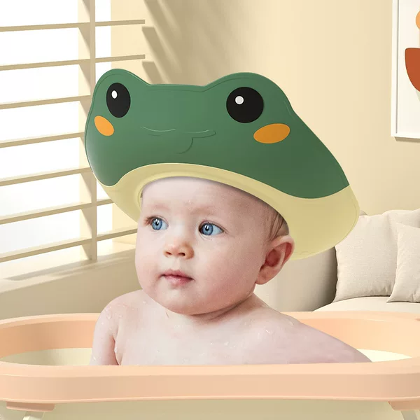 Baby Shampoo Cap, Adjustable Children's Shampoo Cap, Silicone Shampoo Cap with Ear Protection, Cartoon Bath Cap for Girls