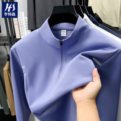 半拉链立领男士卫衣2025秋季新款时尚速干户外运动风骑行服打底衫