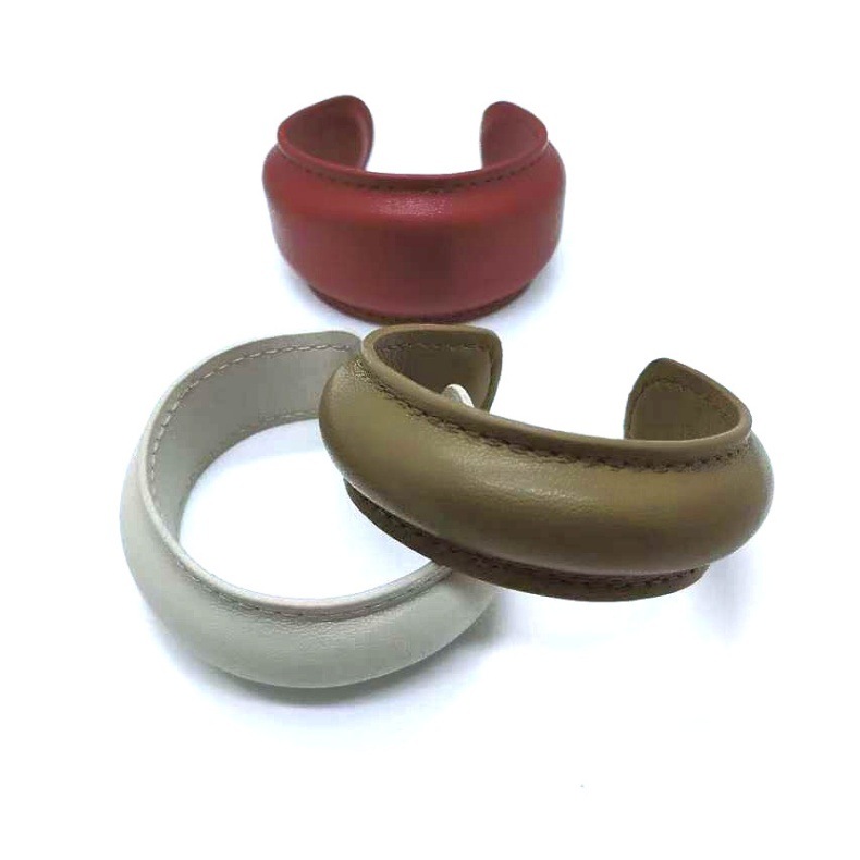1 Piece Quantity Casual Simple Style C Shape Leather Unisex Bangle Men Cord & Leather Bracelets