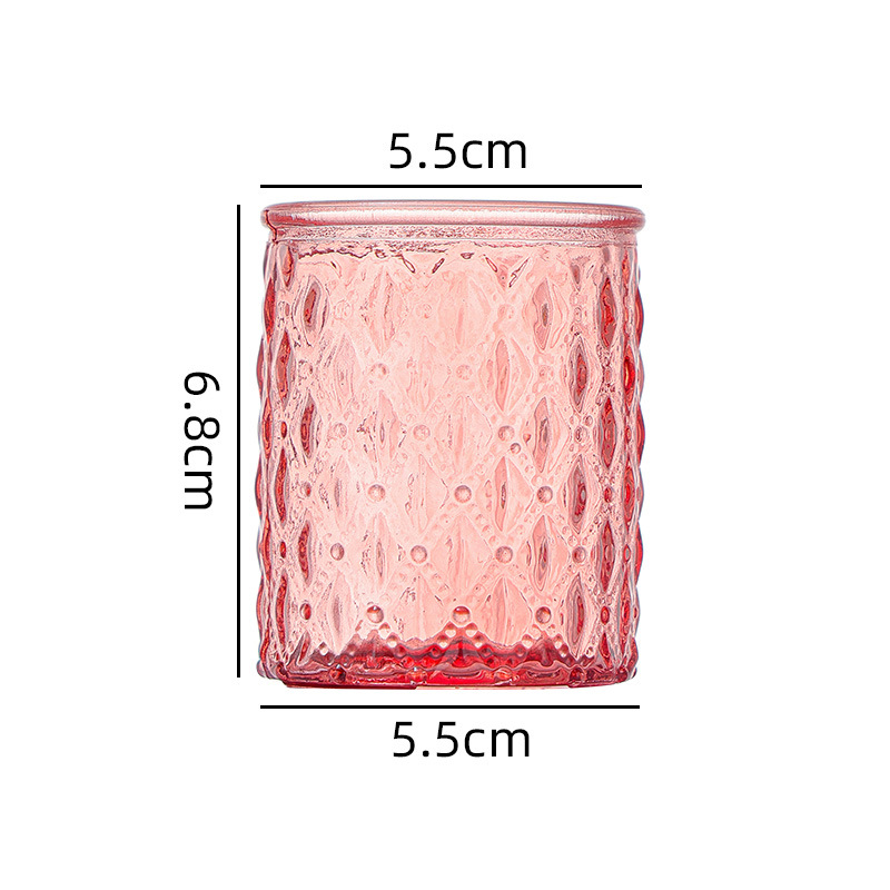 Amazon transfronterizo se especializa en candelabros de vidrio en relieve, juegos de candelabros de incienso de colores, tazas de velas a rayas, candelabros a rayas, estampados en Ling