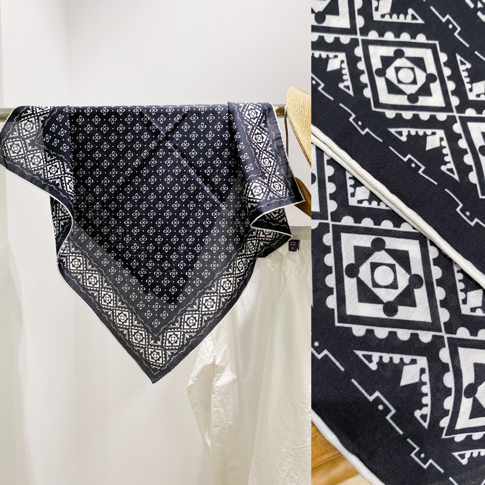 真丝丝棉混纺丝巾中方巾百搭桑蚕丝围巾护颈小领巾2024年男士丝巾