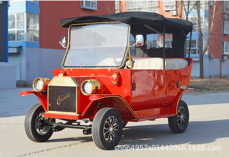 Golf Cart with 5-8 Seats for Real Estate Offices, Sightseeing Areas, and Shuttle Services; Vintage Electric Classic Car; Sightseeing Vehicle