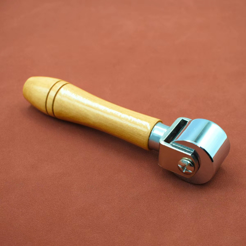 皮革滚轮皮具手推木柄实心压边滚边碾压压平皮料手工DIY贴合全套